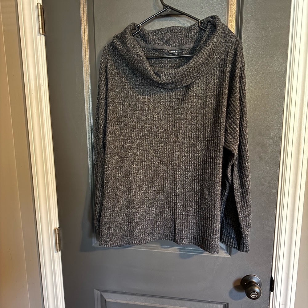 Torrid size 3x Gray Cowl Neck Sweater